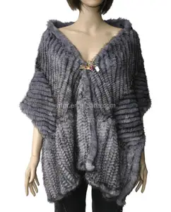 YR335 Basic Style Ladies Knitted Mink Fur Shawl Many Colors Mink Fur Scarf
