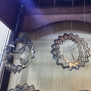<span class=keywords><strong>Laser</strong></span> Gesneden Roestvrij Staal Opknoping Huis Tuin Decor Hartvormige Cosmo 3d Metalen <span class=keywords><strong>Wind</strong></span> Spinner - Product Image 3