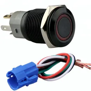16mm IP67 Led Metal Push button Switch w Socket wire