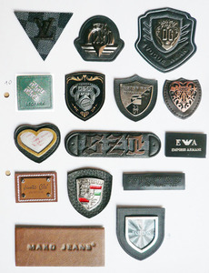 Jeans Leder patches mit Metalle tikett, benutzer definierte Jeans Leder patches - Product Image 4