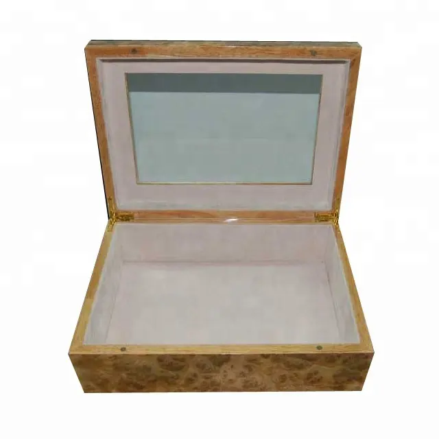 new design burl wood finish wooden chocolate box with clear window