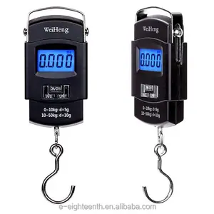 2021 E-18th new arrival hot sale 50kg*10g Mini Digital Hanging Luggage Fishing Weighing Scale
