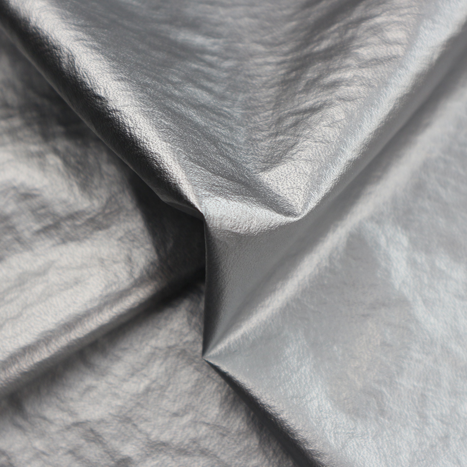 380T Nylon Fabric with Pu Transfer Coating Silver Fabric