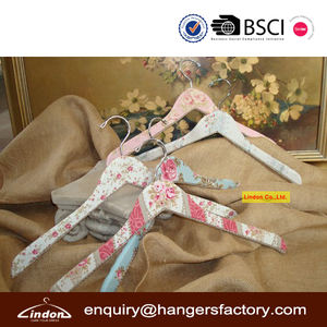 Nuovo Prodotto di Ispirazione <span class=keywords><strong>Vintage</strong></span> In Tessuto Coperto I Vestiti di Legno Appendiabiti - Product Image 2