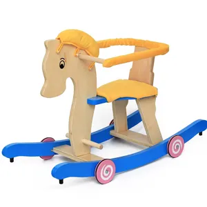 Cavalo balanço infantil de madeira, cavalo balanço infantil WW-320 animal para crianças