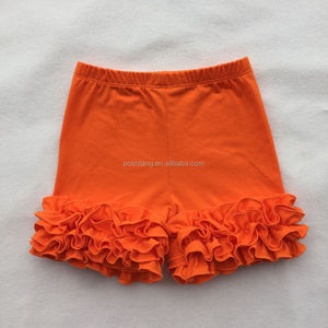 Ampia Disponibilità all'Ingrosso di Pantaloncini con Volant per Bambine, Design Estivo in <span class=keywords><strong>Cotone</strong></span> con Triplo Volant, Pronto per la Spedizione - Product Image 4