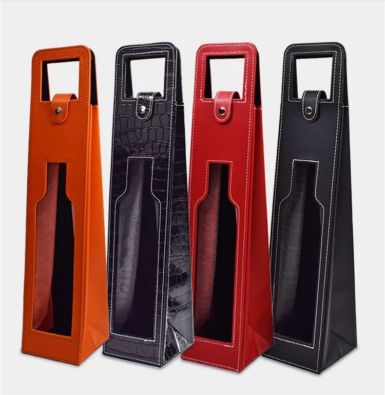 Beer Wine PU Leather Packing Bag Bottle Cover Cooler Bag Bottle Holder Cover Outdoor Bags Handbags Custom Logo