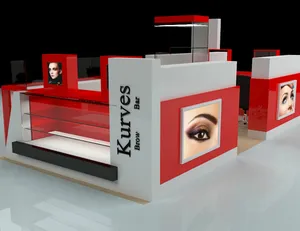 Kiosque de center commercial de conception pour le filetage de sourcil salon de beauté kiosque de barre frontale à vendre