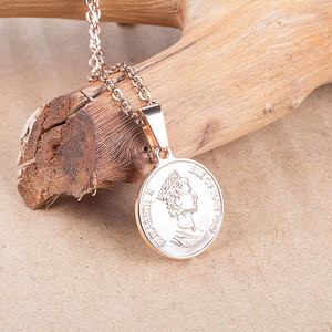 Personalizzato 18 K In Oro Rosa Placcato <span class=keywords><strong>Regina</strong></span> Britannica Elizabeth Martello Moneta <span class=keywords><strong>Della</strong></span> Collana Dei Monili Per Le Donne - Product Image 5