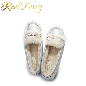 Di modo Faux Tomaia In Pelle Scamosciata Del Faux Fodera In Pelliccia Fannulloni Casuali Delle Donne <span class=keywords><strong>Mocassini</strong></span> - Product Image 5