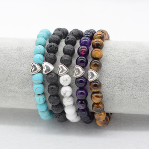 Alibaba compras pulsera diseño garras de perro colgante metal corazon turquesa varios piedras preciosas brazalete - Product Image 2