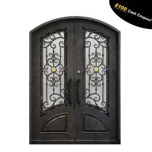500ドルの現金クーポンを与える錬鉄製の玄関ドアシングル鉄製のドア