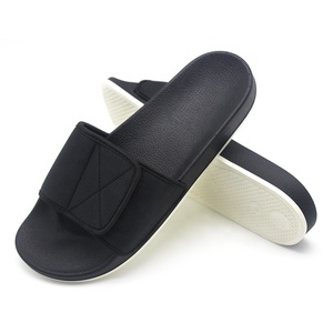 Sandalias deslizantes de tela de algodón para hombre, <span class=keywords><strong>zapatos</strong></span> con gancho y lazo, suela de goma EVA, color negro, novedad - Product Image 3