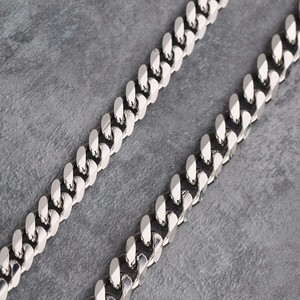 Venta caliente de moda oro blanco grande curb cubano Cadena de enlace doble - Product Image 4