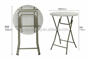 80cm Wholesale Outdoor Round Plastic <strong>Foldable</strong> Cocktail Coffee bar <strong>Table</strong> <strong>with</strong> High <strong>Legs</strong> for Party Wedding - Product Image 3