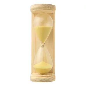 Wooden and Glass Sand Timer Clock Sauna Use 15 minutes