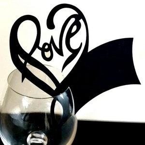 Love Laser Cut Wedding <strong>Table</strong> <strong>Cards</strong> Place <strong>Card</strong> for Wine Glass Paper Party Supplies - Product Image 6