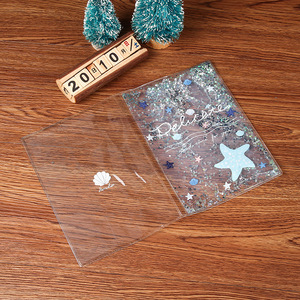 PVC coperchio trasparente con paillettes laser di scintillio notebook copertura in pvc rilievo logo copertura di plastica - Product Image 3