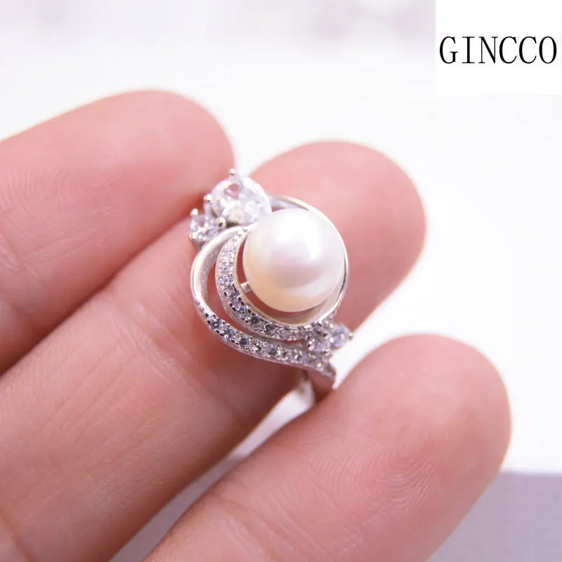 pearl mountings 925 sterling silver design engagement ring for women