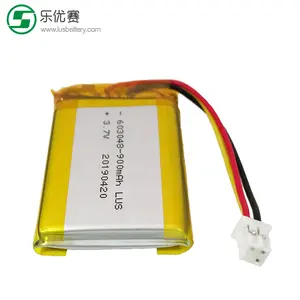 3.7V 900mAh LP603443 פו Li פולימר סוללה עם מותאם אישית מסופים