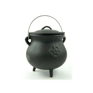 Camping cooking set witch cauldron mini pot cast iron witches kettle