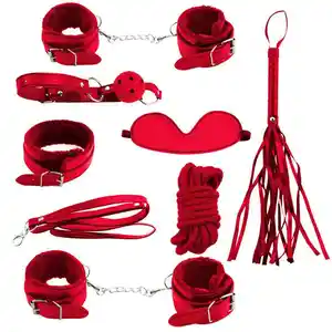 Black) 21Pcs Bed Restraints Kit Bondage Bundle Blindfold Handcuffs