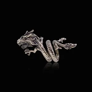 Zinklegering Chinese Dragon Head Ring Groothandel Grote Ringen