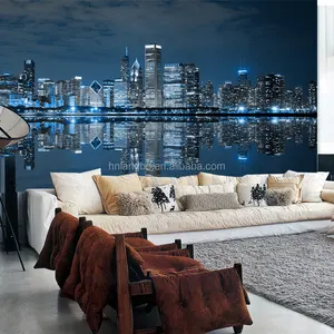 현대 대규모 벽화 벽지 거실 소파 침실 TV 배경 KTV 3D 벽지 도시의 밤