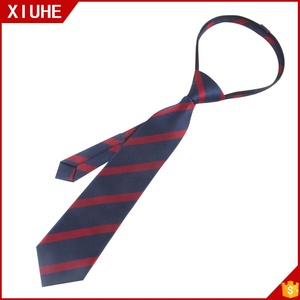 Classic Lazy Wedding Business Striped Woven Polyester Necktie Mens Polyester <strong>Zipper</strong> <strong>Tie</strong> - Product Image 4