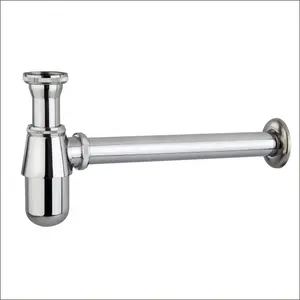 Ottone 1 1/2 "Bottle Trap Vessel Sink P Trap Chrome montaggio a parete bagno lavandino tubo lavabo bottiglia trappola per rifiuti per il bagno