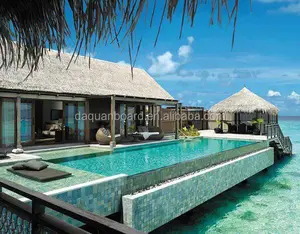 Maldives resort low cost water villa with swimming pool