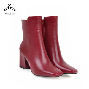 2018 scarpe stivaletti in <span class=keywords><strong>pelle</strong></span> PU tacco alto di ultimo design donna vendita calda - Product Image 3
