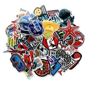 60 PCS vinyl waterproof Diving Funny Sports luggage suitcase skateboard stickers for Car modification