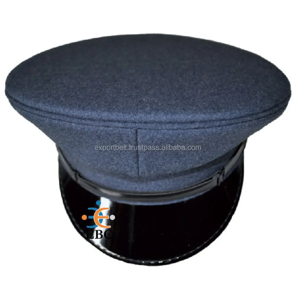 OEM Cab Driver Captain Chauffeur Hut Offizier Uniform Peak Cap Großhandel Flat Plain Peak Cap für den allgemeinen Gebrauch