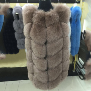Haute Qualité Hiver 75 cm <span class=keywords><strong>Long</strong></span> Grand Épais <span class=keywords><strong>Noir</strong></span> Réel Fourrure De Renard <span class=keywords><strong>Gilet</strong></span> <span class=keywords><strong>Gilet</strong></span> pour les Femmes - Product Image 6