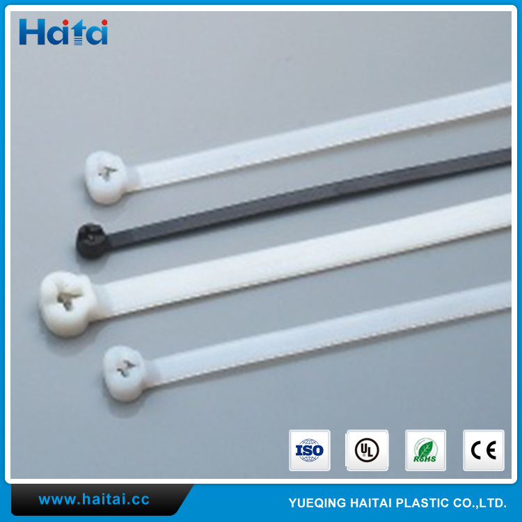 Haitai OEM En Acier Inoxydable 304 Barb Attache En Nylon/Nylon Câble Cravate Avec Blocage En Métal Dents