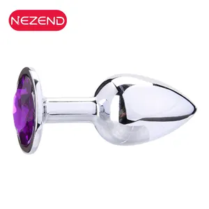 Heart Shape Crystal Jewelry Metal Stainless Steel Wearable Expand Diamond Vagina Backside Women Anal Plug