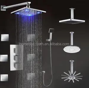 Conjunto de chuveiro termoestático, torneira de chuveiro, misturador de banho escondido de alta qualidade