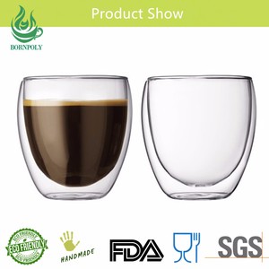 Vente chaude classique sans poignée tasse de café expresso en verre transparent fait à la main - Product Image 5