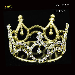 <span class=keywords><strong>Mini</strong></span> Tiara de Cristal para Bebé, Color Dorado, Forma Circular Completa - Product Image 2