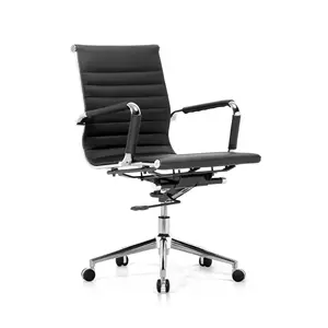 medium back economic high quality aluminum leg and armrest meeting office chair