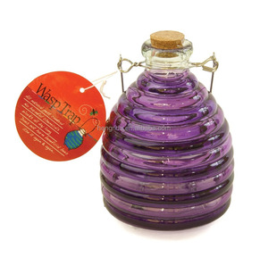Trampa de avispas de vidrio con tapón de corcho, mango colgante para jardín, granja, trampa de vidrio colgante, artículos de vidrio coloridos - Product Image 3