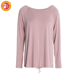 Señora confort dormir <span class=keywords><strong>mujer</strong></span> manga larga Camiseta en blanco para impresión - Product Image 1