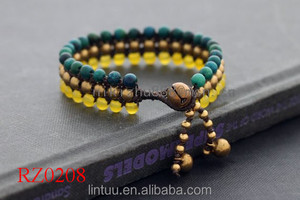Multicolore perles perlé fait main cire corde en laiton cloche bracelet populaire mâle polarisées aviateur sung bijoux barcelet - Product Image 2