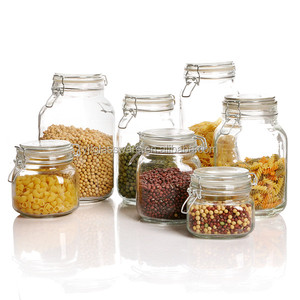 Có Sẵn Kích Thước Khác Nhau Cấp Thực Phẩm Thủy Tinh Lưu Trữ Lọ Với Kín Khóa Kẹp Nắp Thủy Tinh Lưu Trữ Lọ Với Clip Có Nắp Đậy - Product Image 1