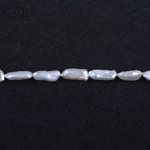 Perlas Naturales al por Mayor, Hebras de Perlas de Agua Dulce <span class=keywords><strong>Biwa</strong></span> con Perforación Recta (Forma Irregular, MOQ 2 Hebras) - Product Image 4
