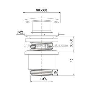 válvula clic-clac latón con rebosadero AVANT cuadrada - Product Image 2