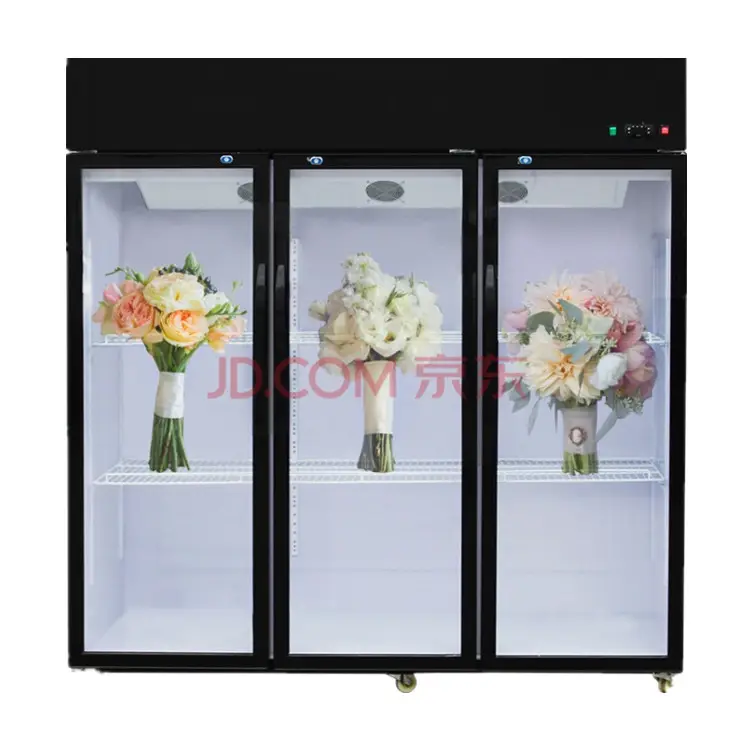 2019 New Glass Door Display Refrigerator For Flower Shop