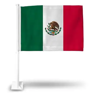 Wholesale stock 100%polyester Mexico car window flag for football fans