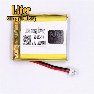 Plug 2.0-2 P 3.7 V 603450 1200 mah lipo battery Rechargeable solar li ion polymer lithium battery with PCM - Product Image 1